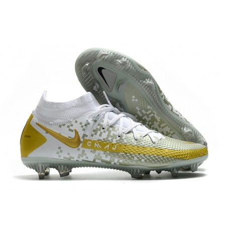 Botas de Fútbol Nike Phantom GT Elite FG Blanco Oro Grigio