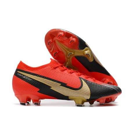 Botas Nike Mercurial Vapor 13 Elite FG Rojo Negro Oro