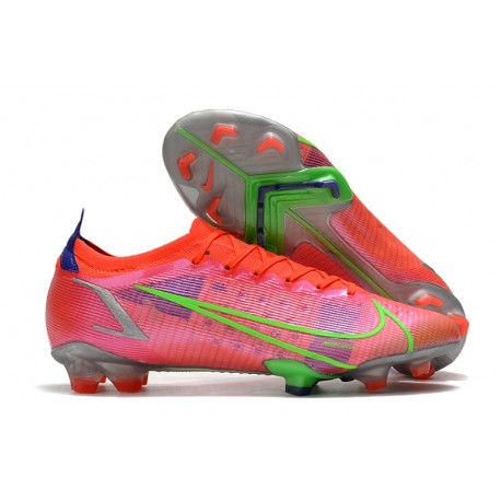 Nike Bota Mercurial Vapor 14 Elite FG Carmesi Plateado Metalizado