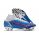Botas de fútbol Nike Mercurial Superfly VIII Elite FG Azul Blanco Rojo