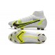Nike Zapatillas Mercurial Superfly 8 Elite FG Blanco Negro Metálico Plateado