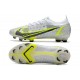 Nike Bota Mercurial Vapor 14 Elite FG Blanco Negro Metálico Plateado