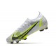 Nike Bota Mercurial Vapor 14 Elite FG Blanco Negro Metálico Plateado