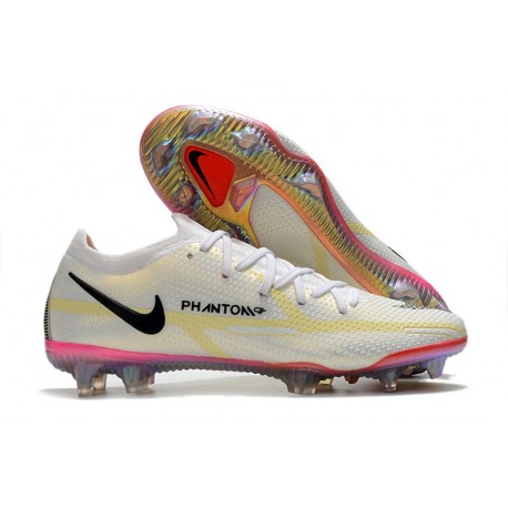 Nike Zapato Phantom GT II Elite FG Blanco Negro Carmesí Rosa