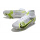 Nike Mercurial Superfly VIll Elite SG-PRO AC Blanco Negro Metálico Plateado