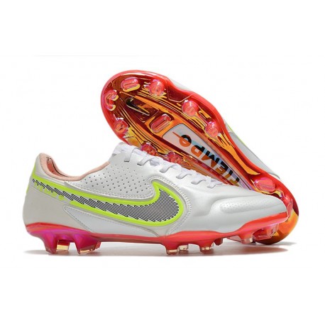 Botas Nike Tiempo Legend IX Elite FG Blanco Negro Carmesí Rosa