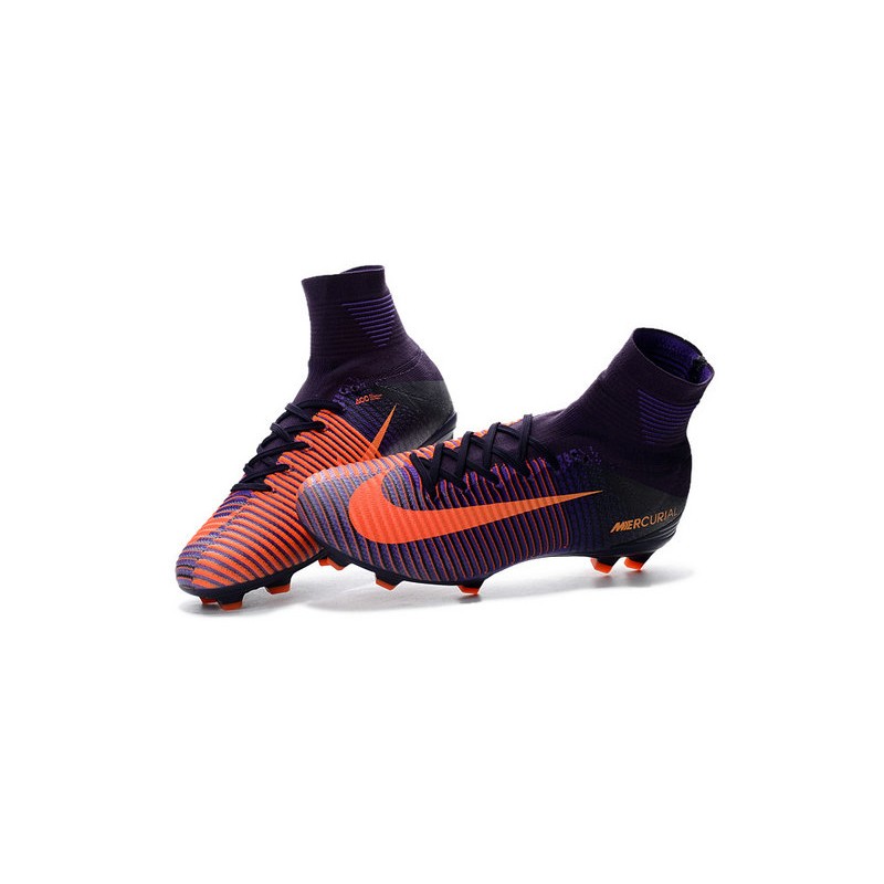 Botas de Fútbol Nike Mercurial Superfly 5 DF FG Violeta Naranja