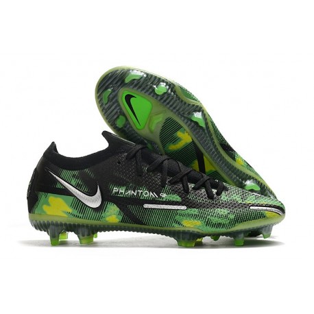 Nike Zapato Phantom GT II Elite FG Negro Metallic Platino Verde