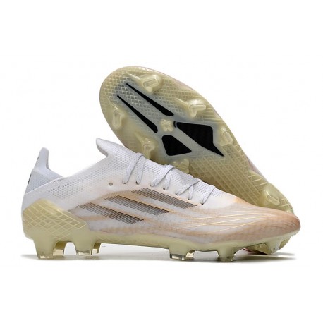 Adidas X Speedflow.1 Fg Blanco Negro Dorado Metalizado Jaspeado