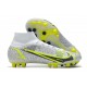 Nike Mercurial Superfly 8 Elite AG Bota Blanco Negro Metálico Plateado