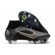 Nike Mercurial Superfly VIll Elite SG-PRO AC Negro Dorado Metalizado Plateado Metalizado