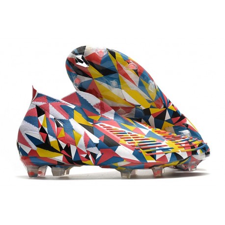 Zapatos de Fútbol adidas Predator Edge Geometric+ FG Bright Azul Team Amarillo Rojo Solar