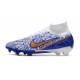 Bota Nike Air Zoom Mercurial Superfly 9 Elite FG Blanco Azul Rojo