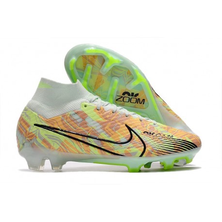 Bota Nike Air Zoom Mercurial Superfly 9 Elite FG Verde Azul Naranja