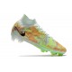 Bota Nike Air Zoom Mercurial Superfly 9 Elite FG Verde Azul Naranja
