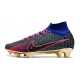 Bota Nike Air Zoom Mercurial Superfly 9 Elite FG Rosa Azul Violeta