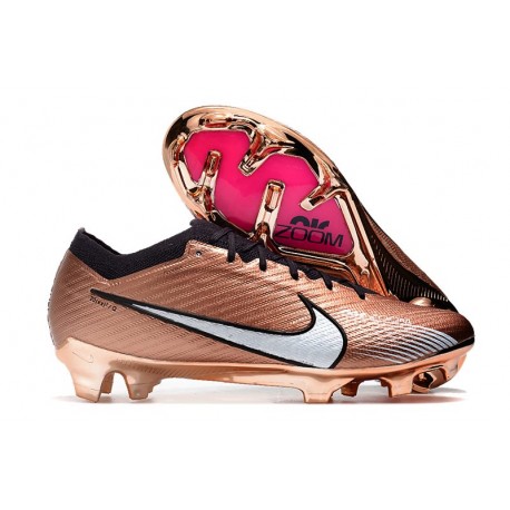 Nike Zoom Mercurial Vapor 15 Elite FG Mbappé Cobre Metálico Blanco Negro