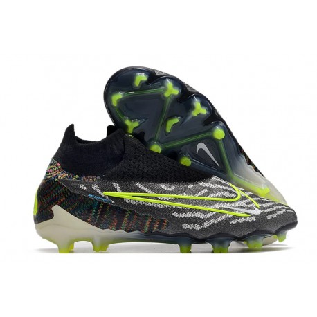 Botas de Futbol Nike Phantom GX Elite DF FG Negro Voltio Blanco Azul Glow