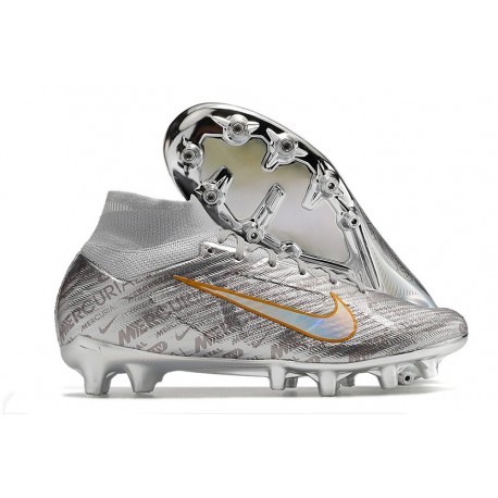 Nike Zoom Mercurial Superfly 9 Elite AG Plateado Metalizado Oro