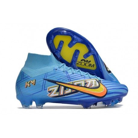 Nike Air Zoom Mercurial Superfly Ix Elite FG X Mbappe Azul Báltico Blanco