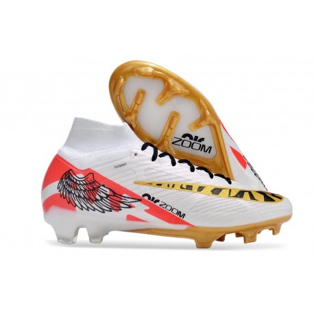 Nike Air Zoom Mercurial Superfly Ix Elite FG Blanco Rojo Oro