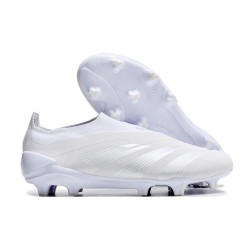 Zapatillas adidas Predator Elite Laceless FG Blanco Plateado Met
