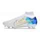 Nike Air Zoom Mercurial Superfly Ix Elite FG Blanco Azul Oro