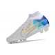 Nike Air Zoom Mercurial Superfly Ix Elite FG Blanco Azul Oro
