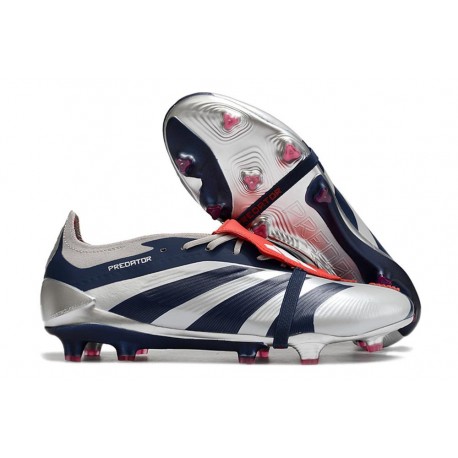 adidas Predator Elite Foldover Tongue FG Plateado Met Negro Rojo