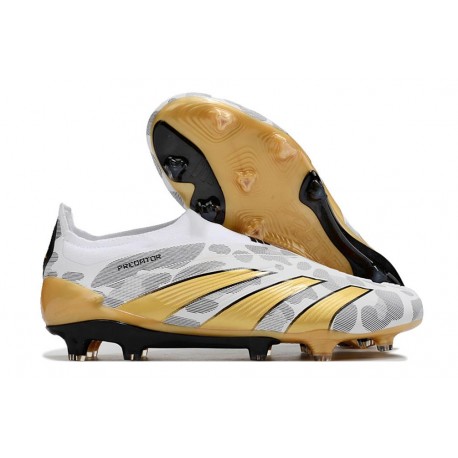 Zapatillas adidas Predator Elite Laceless FG Blanco Oro Gris