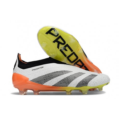 Zapatillas adidas Predator Elite Laceless FG Blanco Negro Naranja
