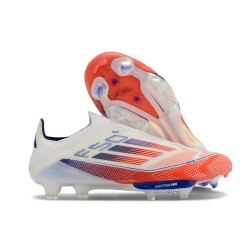 Botas de Futbol adidas F50+ Laceless FG Ftwr Blanco Rojo Azul Lúcido