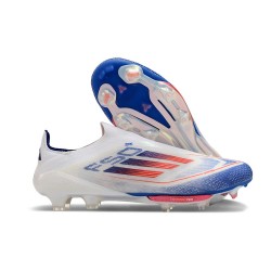 Botas de Futbol adidas F50+ Laceless FG Ftwr Blanco Azul Lúcido Rojo