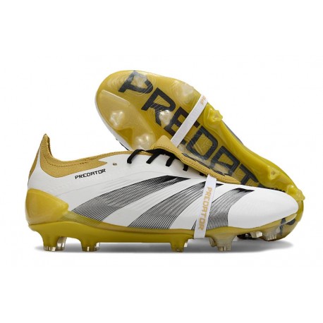 adidas Predator Elite Tongue FG Blanco Oro Plata