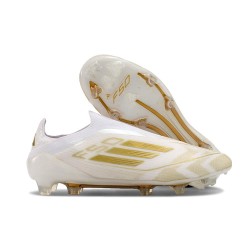 Botas adidas F50 Elite Laceless FG Ftwr Blanco Dorado Met