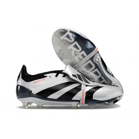adidas Predator 24 Elite Tongue FG Plata Negro