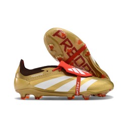 adidas Predator 24 Elite Tongue FG Dorado Met Blanco Rojo