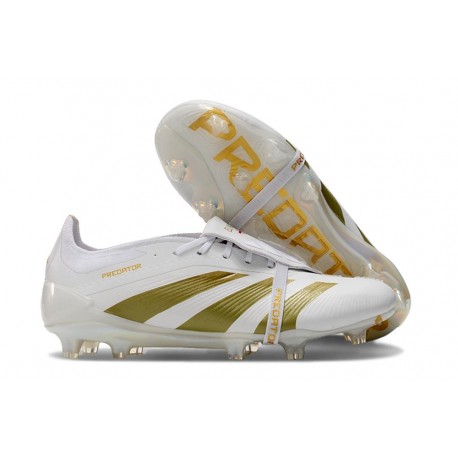 adidas Predator 24 Elite Tongue FG Ftwr Blanco Dorado Met