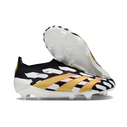 Zapatillas adidas Predator Elite Laceless FG Negro Blanco Dorado Met