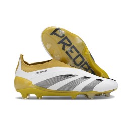 Zapatillas adidas Predator Elite Laceless FG Blanco Dorado Met Plata