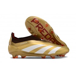 Zapatillas adidas Predator Elite Laceless FG Dorado Met Blanco