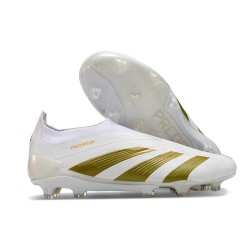Zapatillas adidas Predator Elite Laceless FG Ftwr Blanco Dorado Met