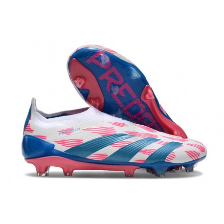 Zapatillas adidas Predator Elite Laceless FG Ftwr Blanco Solar Azul Solar Rosa