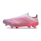Botas de Futbol adidas F50+ Laceless FG Rosa Blanco