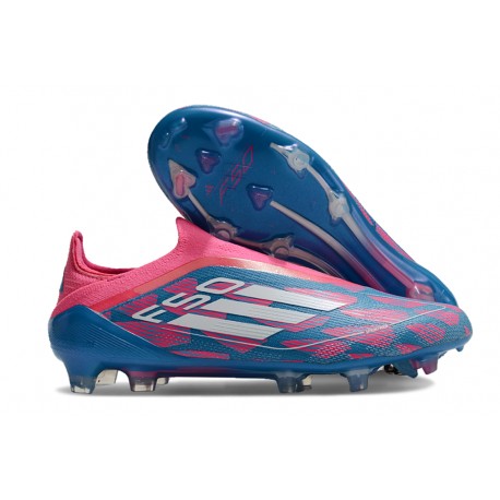 Botas adidas F50 Elite Laceless FG Solar Azul Ftwr Blanco Solar Rosa