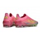 Botas adidas F50 Elite Laceless FG Rosa Amarillo Violeta