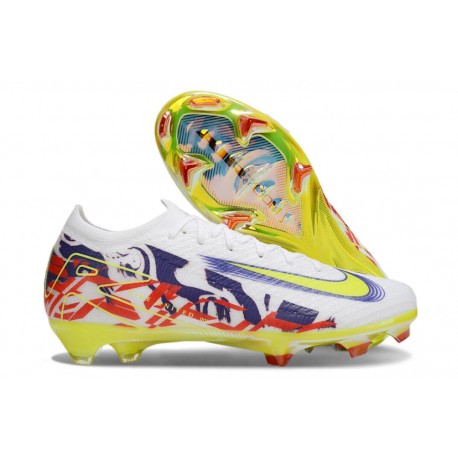 Botas Nike Zoom Mercurial Vapor 16 Elite FG Blanco Amarillo Violeta Rojo