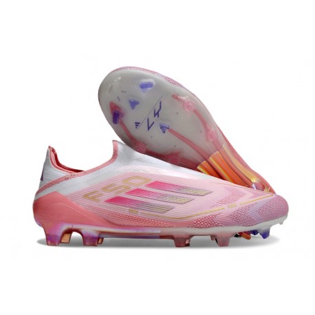Botas adidas F50 Elite Laceless FG Rosa Blanco