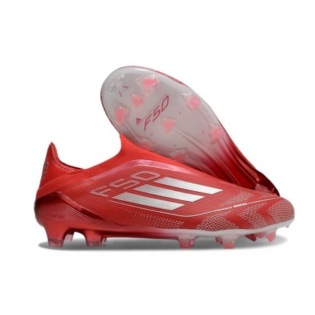 Botas adidas F50 Elite Laceless FG Rojo Plata