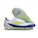 Botas adidas F50 Elite Laceless FG Blanco Amarillo Solar Azul Lúcido